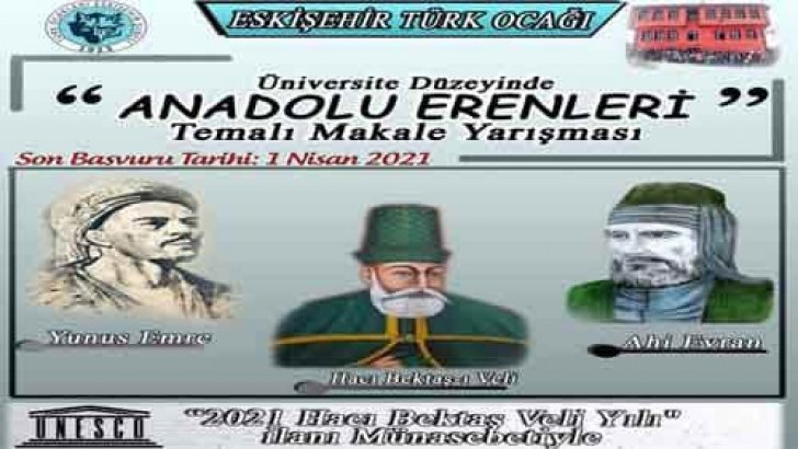 Eskişehir Türk Ocağı Anadolu Erenleri Makale Yarışması