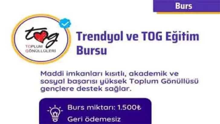 Trendyol TOG Eğitim Bursu Başvuruları