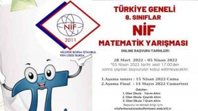 Nilüfer Borsa İstanbul Fen Lisesi Nif Matematik Yarışması