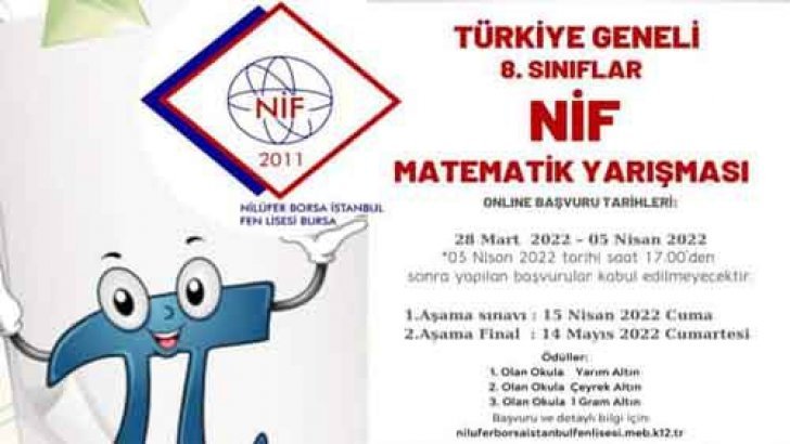 Nilüfer Borsa İstanbul Fen Lisesi Nif Matematik Yarışması