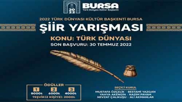 Türk Dünyası Kültür Başkenti Bursa Şiir Yarışması