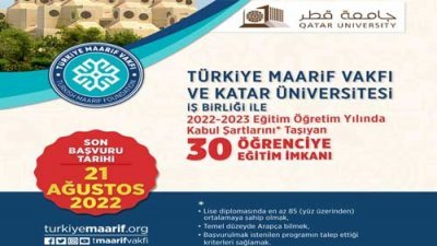 Türkiye Maarif Vakfı Katar Üniversitesi Bursu