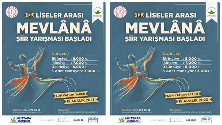 Mevlana Liseler Arası Şiir Yarışması