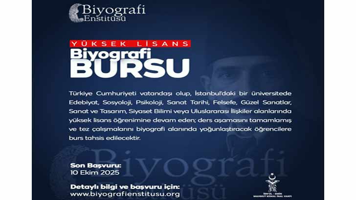 Biyografi Enstitüsü Yüksek Lisans Bursu Başvurusu