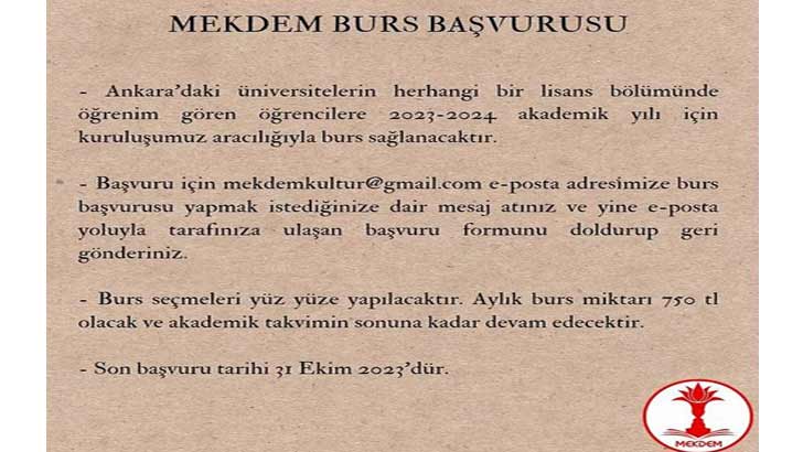 Mekdem Burs Başvuruları