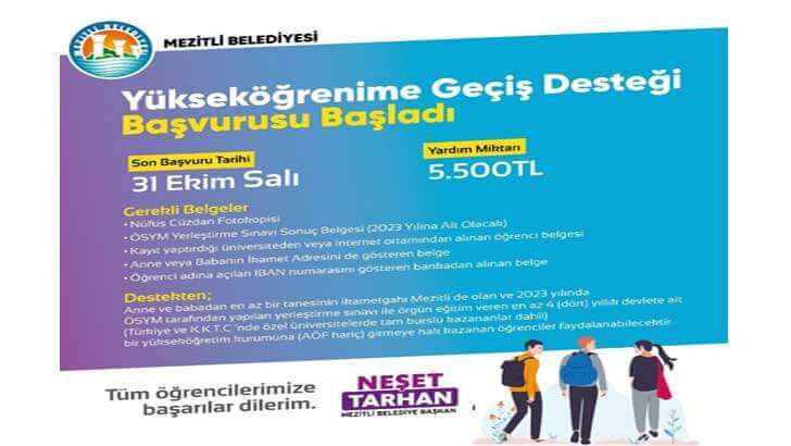 Mezitli Belediyesi Burs Başvuruları