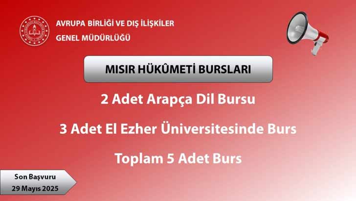Mısır Hükümet Bursu Başvuruları