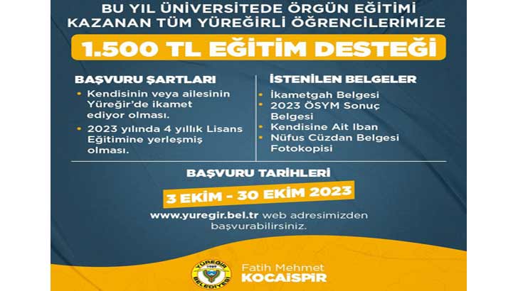 Yüreğir Belediyesi Burs Başvurusu