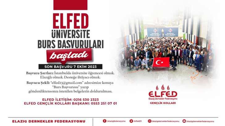 ELFED Üniversite Bursu Başvuruları 2023-2024