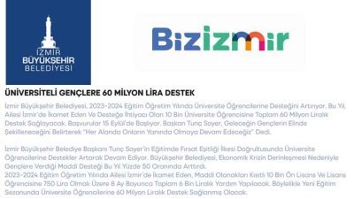 İzmir Büyükşehir Belediyesi Burs Başvuru Tarihleri