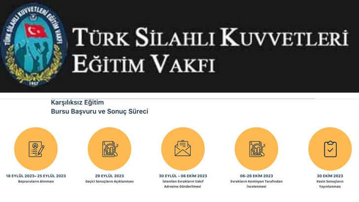 Türk Silahlı Kuvvetleri Eğitim Vakfı Burs Başvuru Tarihleri