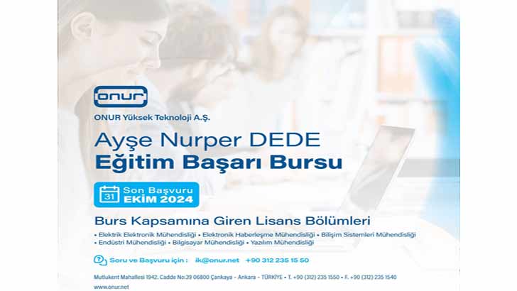 Onur İleri Teknoloji Ayşe Nurper Dede Eğitim Bursu Başvurusu