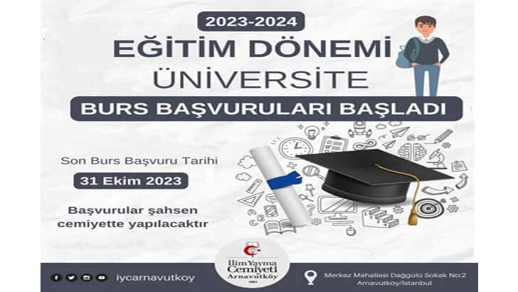 İlim Yayma Cemiyeti Arnavutköy Şubesi Bursu Başvuruları