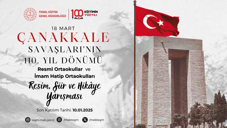 Çanakkale Savaşlarının 110 Yıl Dönümü Ortaokul Yarışmaları