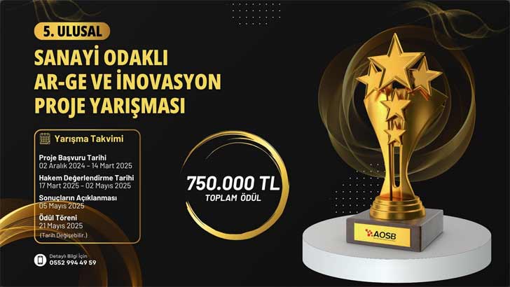 AOSB Ulusal Sanayi Odaklı ARGE Ve İnovasyon Proje Yarışması