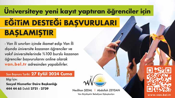 Van Belediyesi Burs Başvuruları