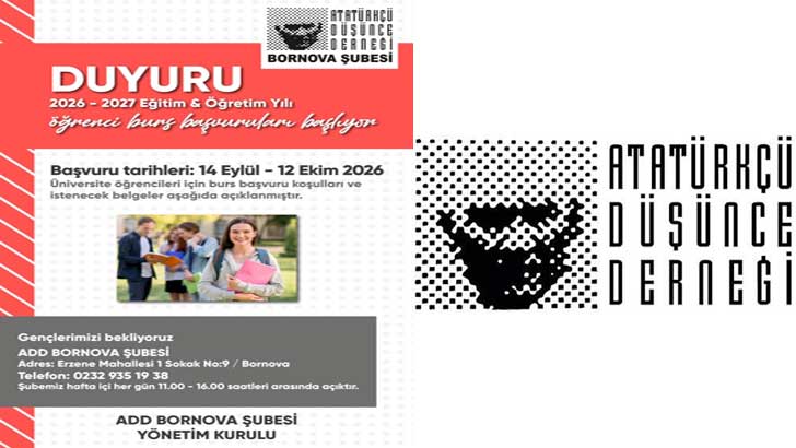 ADD Bornova Şubesi Burs Başvurusu
