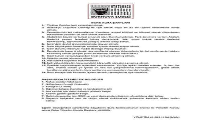 ADD Bornova Şubesi Burs Başvurusu