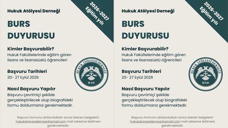 Hukuk Atölyesi Derneği Bursu Başvuruları