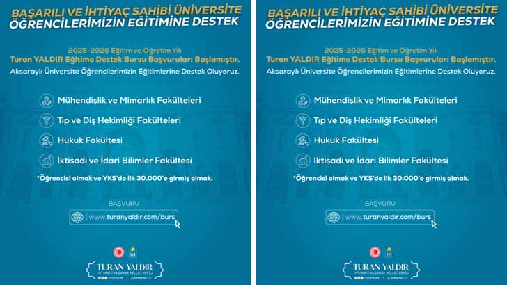 Turan Yaldır Aksaraylı Üniversite Öğrencilerine Burs Verecek