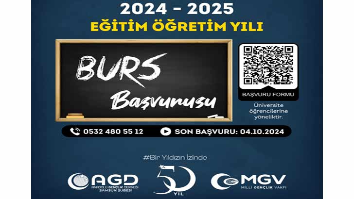 Anadolu Gençlik Derneği AGD Samsun Şubesi Bursu Başvuruları