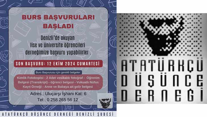 Atatürkçü Düşünce Derneği Denizli Şubesi Bursu Başvuruları