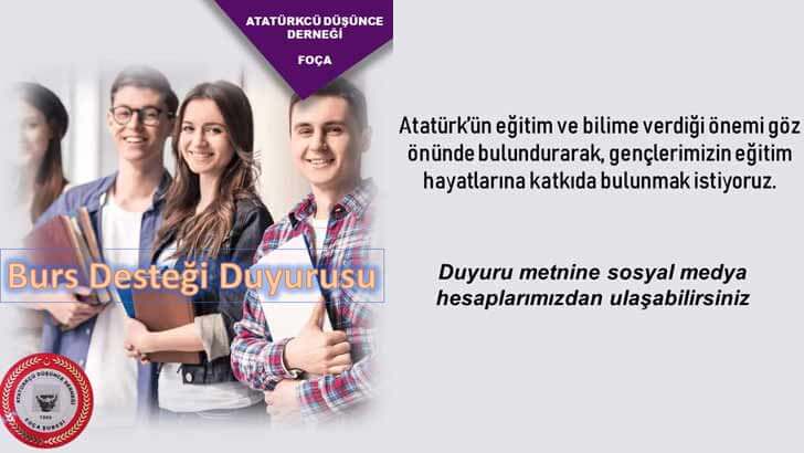 Atatürkçü Düşünce Derneği Foça Şubesi Bursu Başvuruları