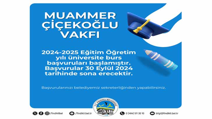 Muammer Çiçekoğlu Vakfı Bursu Başvuruları