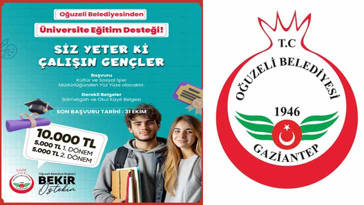 Oğuzeli Belediyesi Burs Başvuruları