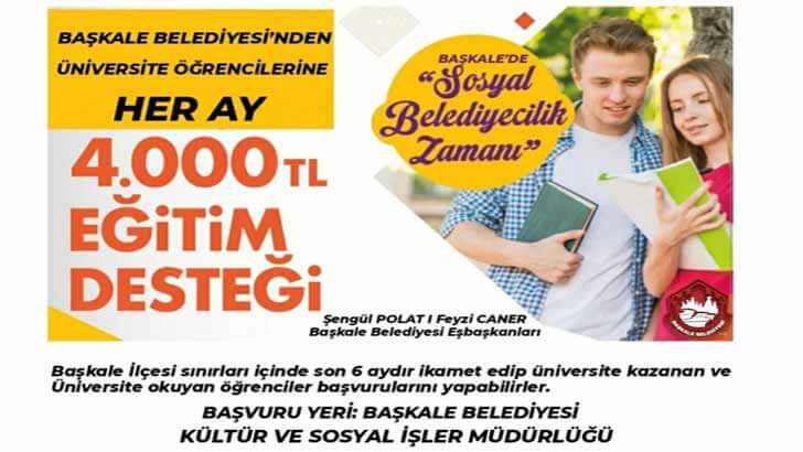 Başkale Belediyesi Burs Başvuruları