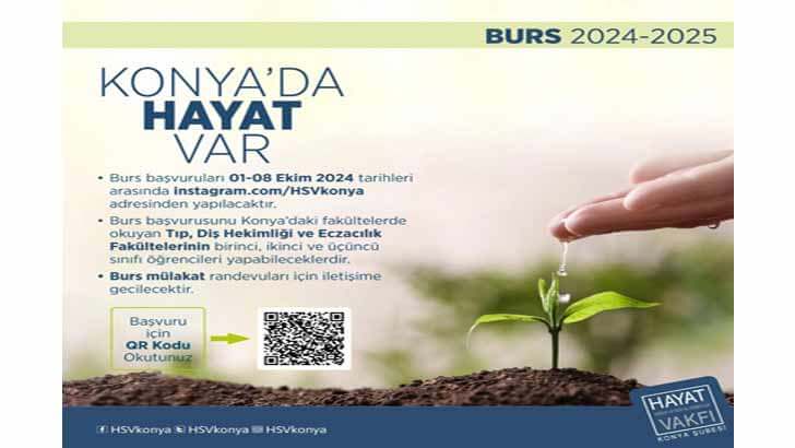 Hayat Vakfı Konya Şubesi Bursu Başvuruları