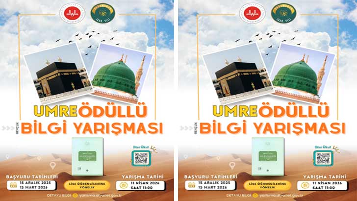 Diyanet Umre Ödüllü Liseliler Arası Gençler Bilgi Yarışması 2026