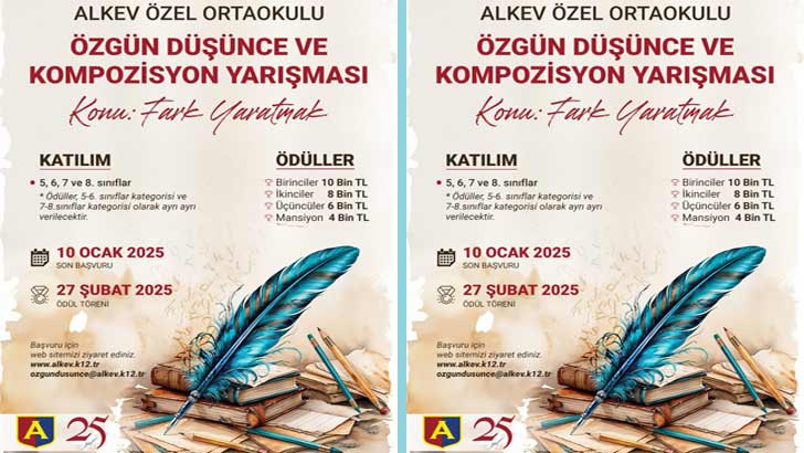 ALKEV Ortaokulu Özgün Düşünce Ve Kompozisyon Yarışması