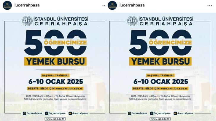 İstanbul Üniversitesi Cerrahpaşa Yemek Bursu Başvurusu