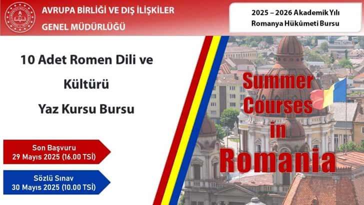 Romanya Hükümeti Burs Başvuruları 2025-2026