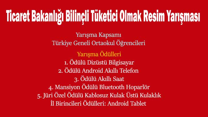 Ticaret Bakanlığı Bilinçli Tüketici Olmak Resim Yarışması