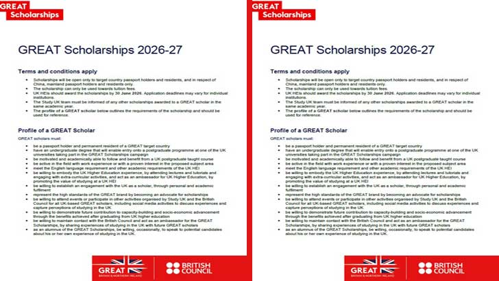 Birleşik Krallık GREAT Yüksek Lisans Bursu Başvurusu 2026-2027