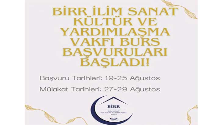 Birr Vakfı Burs Başvuruları