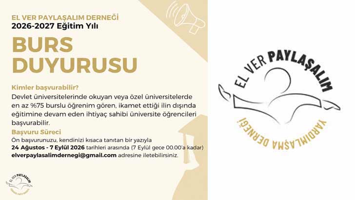 El Ver Paylaşalım Derneği Bursu Başvuruları