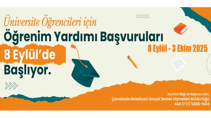 Çanakkale Belediyesi Öğrenim Yardımı Burs Başvuruları