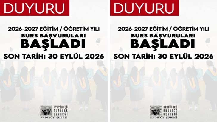 Atatürkçü Düşünce Derneği Kadıköy Şubesi Bursu Başvuruları
