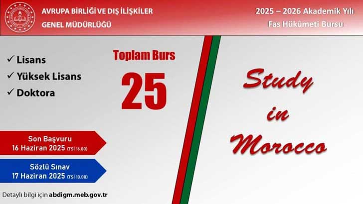 Fas Hükümeti Bursu Başvuruları