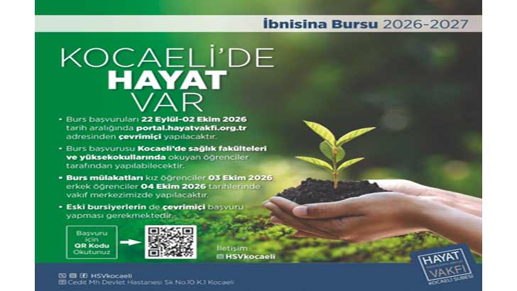 Hayat Vakfı Kocaeli Şubesi Bursu Başvuruları