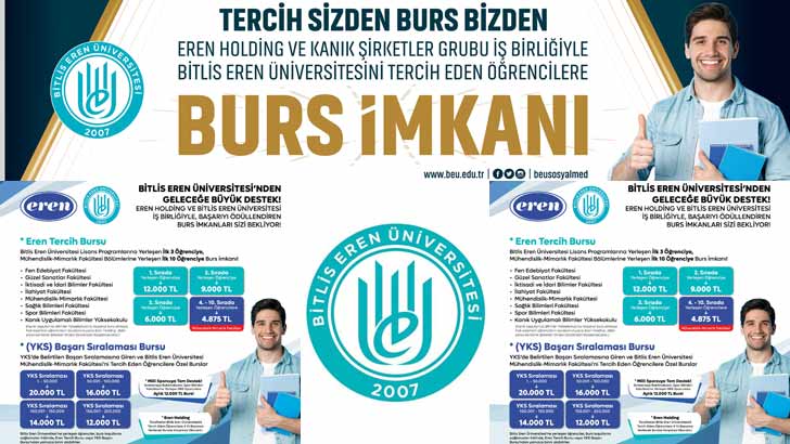 Bitlis Eren Üniversitesi Tercih Bursu