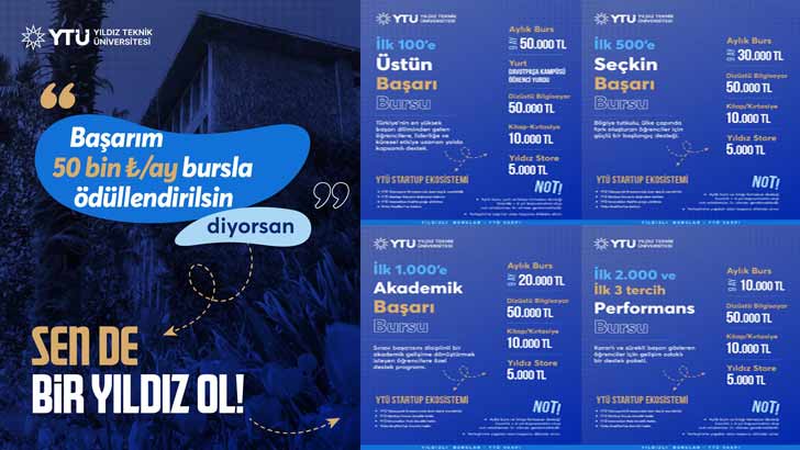 Yıldız Teknik Üniversitesi YKS Başarı Bursu