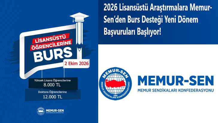 Memur-Sen Lisansüstü Bursu Başvuruları 2026