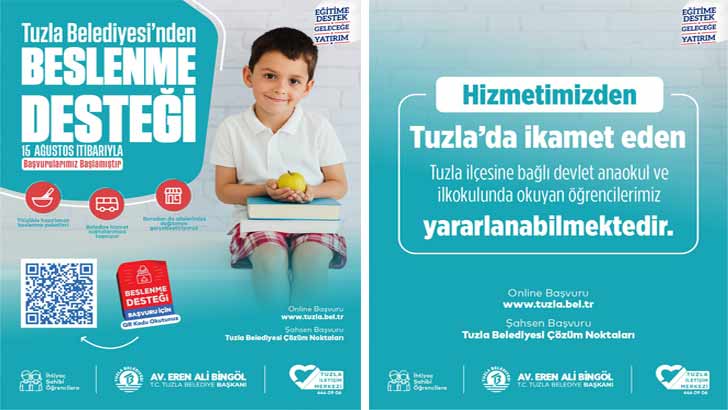 Tuzla Belediyesi Beslenme Desteği Başvuruları