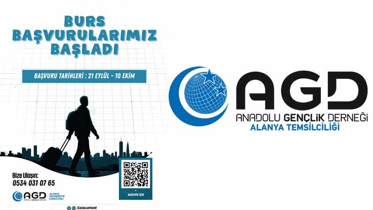 AGD Anadolu Gençlik Derneği Alanya Şubesi Bursu Başvuruları