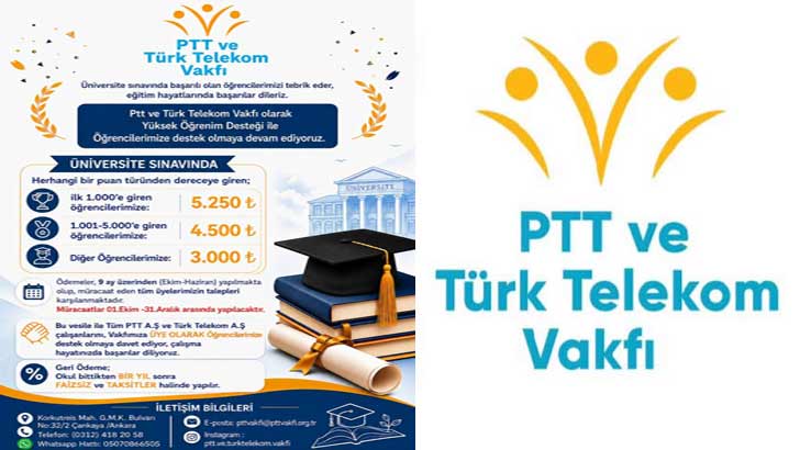 PTT Vakfı Bursu Başvuruları 2026-2027
