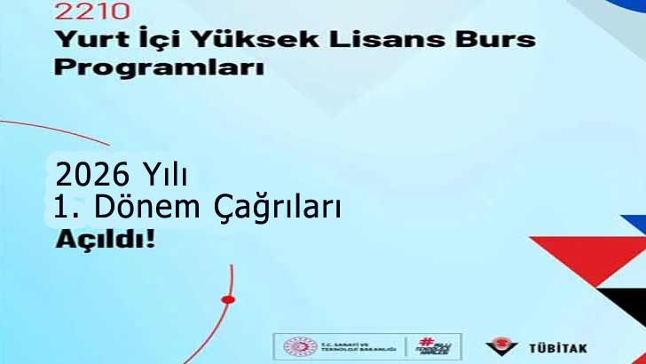 Tübitak Yurt İçi Yüksek Lisans Bursu Başvuruları 2026-1